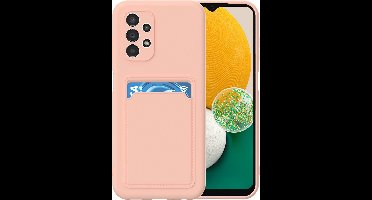 LuxeBass Hoesje geschikt voor Samsung A73 5G - Siliconen hoesje - Licht Roze - Pasjeshouder- telefoonhoesjes - gsm hoesje - telefoonhoes - telefoonhoes - gsm hoes - telefoonhoesje
