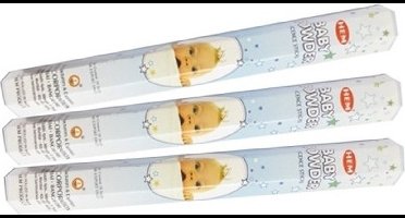 Hem Wierook stokjes - Baby Powder - 3x pakje met 20 stokjes - Yoga/meditatie