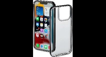 Hama Clear/Chrome Cover Hoesje geschikt voor Apple iPhone 13 Pro - Flexibel telefoonhoesje - Gerecycled PU materiaal - Zwart