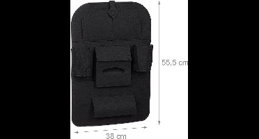 New Age Devi - Handige autostoel organizer met 7 vakken - ideaal voor kinderen - gemaakt van vilt - in de kleur zwart