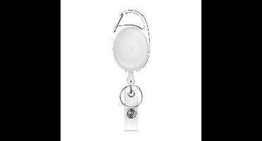 New Age Devi - Matte witte badgehouder met clip en trekkoord