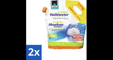 Bison - Original - Vochtvreter - Losse Kristallen - Navulzak - 2,5 KG - Geurloos - Voordeelverpakking - 2 stuks