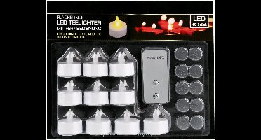 Cepewa LED Kaarsen - waxinelichtjes - 10 stuks - 3,5 cm - afstandsbediening