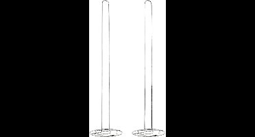 2x stuks wc/toiletrol houders staand zilver met bloemetjespatroon 55 cm - Toilet/badkameraccessoires - Badkamerbenodigdheden