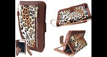 HEM Luipaard Hoesje Geschikt Voor iPhone 14 Pro – Panterprint Bookcase Met Rits – Luxe Wallet Telefoonhoesje