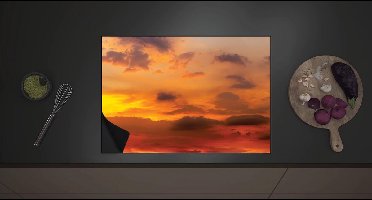 Inductie Beschermer - Oranje Lucht door Zonsondergang - 70x52 cm - 2 mm Dik - Inductieplaat Beschermer met zwarte kern