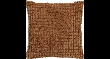 Dutch Decor ROME - kussenhoes 45x45 cm - effen kleur - 3D-structuur - Tobacco Brown - bruin - met rits - zonder binnenkussen