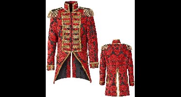 Widmann - Middeleeuwen & Renaissance Kostuum - Royale Frackjas Rood Vrouw - Rood - Small - Halloween - Verkleedkleding