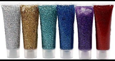 Glitter Gel, diverse kleuren, 6x18ml