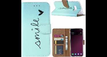 Ntech Hoesje Geschikt Voor Samsung Galaxy S10e Smiley Design Booktype Kunstleer Hoesje Met Pasjesruimte