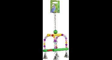 De Boon Schommel Hout + Plastic Kralen + Bellen 27CM