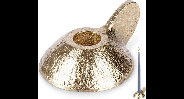Kandelaar Aluminium Gouden 9x7,5x4 cm - Kaarsen - Kaarsenstandaard - Kaarsenhouder - Decoratie