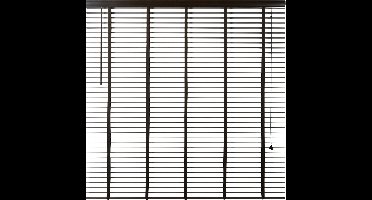 Houten Jaloezie Bruin - 220x180 cm (BxH) - Raamdecoratie - Lamelbreedte 50 mm - inc. Bedieningskoord en Draaistang - Eenvoudig op maat maken en monteren