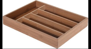 Excellent Houseware Besteklade - bamboe hout - 26 x 35 cm - Bestekbakken - Keukenla verdeler