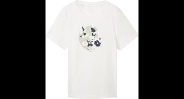 Tom Tailor - T-shirt - Maat XXL - Vrouwen - wit - katoen