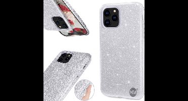 HEM Glitter Zilver Siliconen Hoesje Geschikt Voor Apple iPhone 12 En 12 Pro – Flexibele TPU Backcover Telefoonhoesje