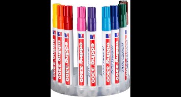 edding 3300 permanent marker - 10 kleuren - 10 stiften - beitel punt 1-5 mm - water en wrijfvast - voor karton, kunststof, hout, metaal, etc. - alcohol markers voor volwassenen