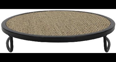 Presentatie tray Ø25x5cm metaal met stof