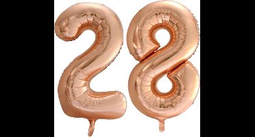 Folieballon nr. 28 Rosé Goud 86cm