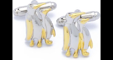 Manchetknopen - Penguin Paartje Goud en Zilver