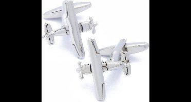 Manchetknopen - Vliegtuig Cessna 172 Zilverkleurig