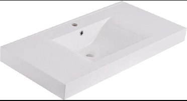 Wiesbaden Tigris losse kunstmarmer wastafel 100x46 wit