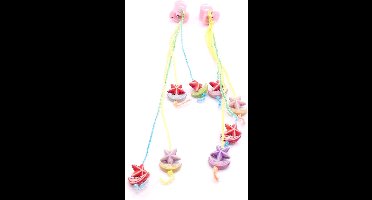 Festival/Ibiza haarklemmetje met hanger maantjes+sterretjes