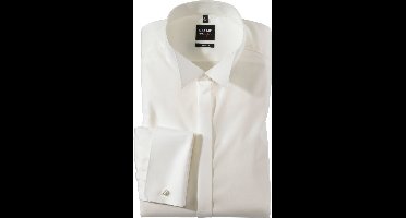 OLYMP Level 5 body fit smoking overhemd - popeline - lichtbeige - Strijkvriendelijk - Boordmaat: 44