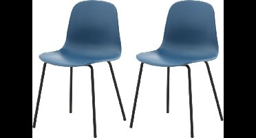 Venture-Home-Eetkamerstoelen-2-st-Arctic-kunststof-zwart-en-blauw