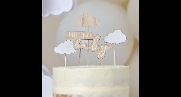Ginger Ray - Taart topper Hello Baby en wolken