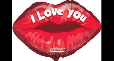 Wefiesta - Folieballon Hart I love you lips