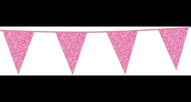 Wefiesta - Vlaggenlijn Baby Pink Glitter (20 x 30 cm) - 6 m