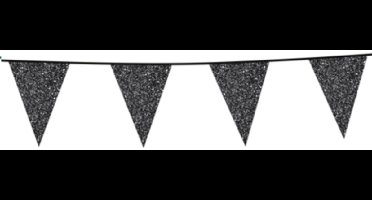 Wefiesta - Vlaggenlijn Zwart Glitter (20 x 30 cm) - 6 m