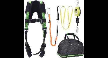 Kratos complete set valbeveiliging standaard-plus - Valstopblok 6m - Ankerstrop 1,20m - Uitrekbare gereedschapslijn - Maat L-XXL