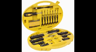 Toolland Gevulde gereedschapsset in koffer, 42-delig, inclusief praktische opbergdoos, met schroevendraaiers en bits