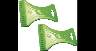 2x stuks ijskrabber/raamkrabber auto - Groen - Kunststof - 10 x 13 cm - Ruitenkrabber