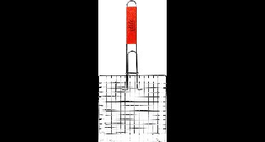 Elite BBQ/barbecue rooster - klem grill - metaal/hout - 28x58x1 cm - vlees/vis/groente