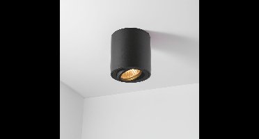 Opbouw spot armatuur zwart | Ø80mm | rond | dimbaar | GU10 fitting