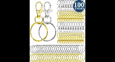 50 Stuks Karabijnhaak met 50 Sleutelringen Zilver - Musketonhaak Sleutelhanger - Keychains voor Volwassenen - Sieraden Maken Mini Musketon ringetjes - Auto Klein Carabiner Sleutel Hanger, Houder - DIY Karabijn Haak Ringen - Karabijnsluiting Hobby