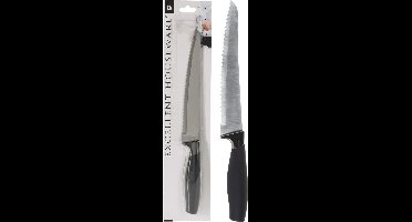 Excellent Houseware Broodmes 33 Cm Rvs/Zwart