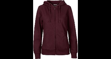 Fairtrade Ladies Zip Hoodie met capuchon Bordeaux - XS