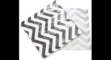 Folat - Servetten zigzag Zilver (20stuks)