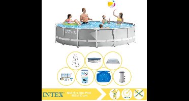 Intex Prism Frame Zwembad - Opzetzwembad - 457x107 cm - Inclusief Onderhoudspakket, Filter en Voetenbad