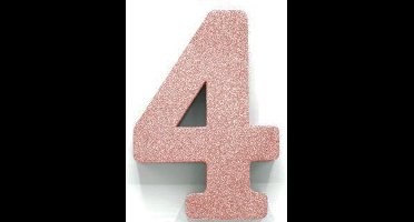 Tafeldecoratie verjaardag 4 rosegoud.