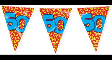 Paperdreams Slinger - Verjaardag 50 jaar Vlaggetjes - Abraham - feestversiering - 10m - dubbelzijdig