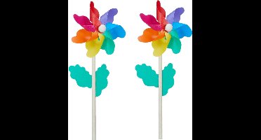 Cepewa Windmolen tuin/strand - 4x - Speelgoed - Multi kleuren - 30 cm