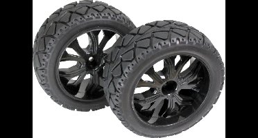 Absima 1:10 Buggy Complete wielen Tarmac forward 5-spaaks Zwart 1 paar