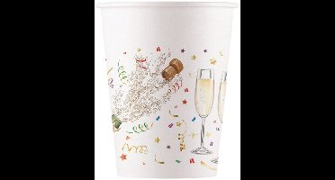 Procos Feestbekers Sparkling 200 Ml Karton Wit 8 Stuks