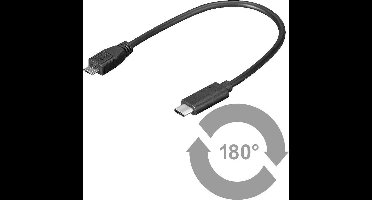 Microconnect USB3.1CAMB02 USB-kabel USB 2.0 0,2 m Micro-USB B USB C Zwart