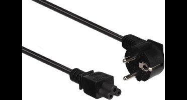 Perel Voedingskabel, H05VV-F 3G0.75, 1.8 m, 2.5 A/230 V, 625 W, type E/F 90° naar C5, voor binnen, pvc, zwart